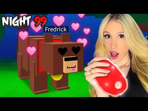 SURVIVNG 99 NIGHTS with a PET BEAR in 99 NIGHTS IN THE FOREST... *NEW TAMING UPDATE*