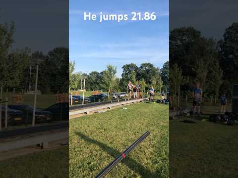 21.86 Germ almost jumped A record again 🤯 #fy #fierljeppen #sports #viralshorts